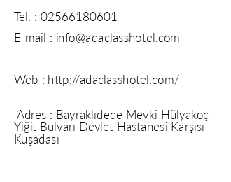 Ada Class Hotel iletiim bilgileri